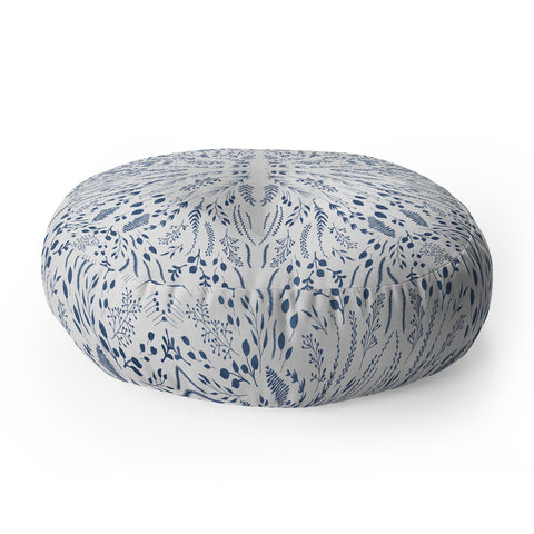 Iveta Abolina Indigo Maze Floor Pillow Round