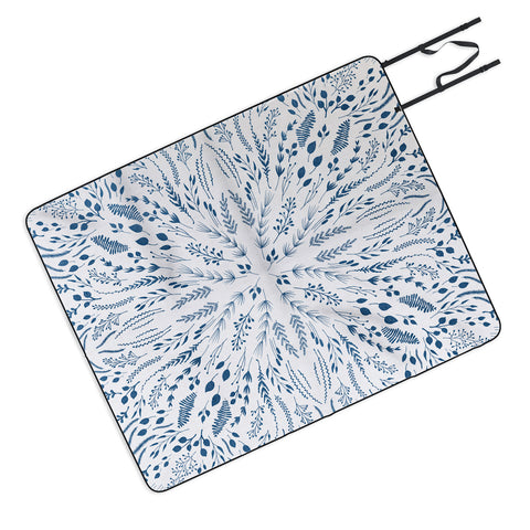Iveta Abolina Indigo Maze Picnic Blanket