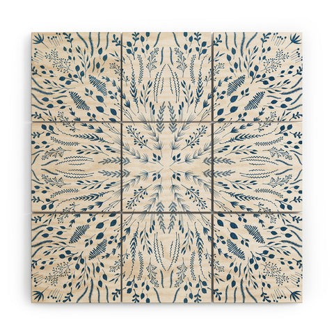 Iveta Abolina Indigo Maze Wood Wall Mural