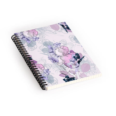 Iveta Abolina Iris Garden Spiral Notebook