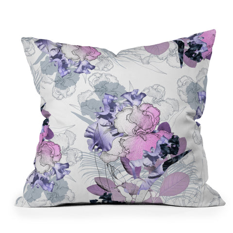 Iveta Abolina Iris Garden Throw Pillow