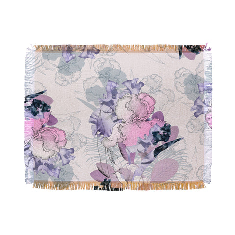 Iveta Abolina Iris Garden Throw Blanket