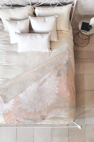 Iveta Abolina Ivory Rose Fleece Throw Blanket