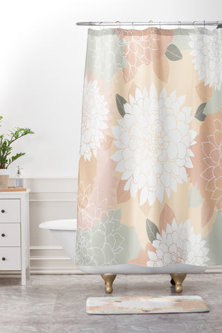 Iveta Abolina Ivory Rose Shower Curtain And Mat