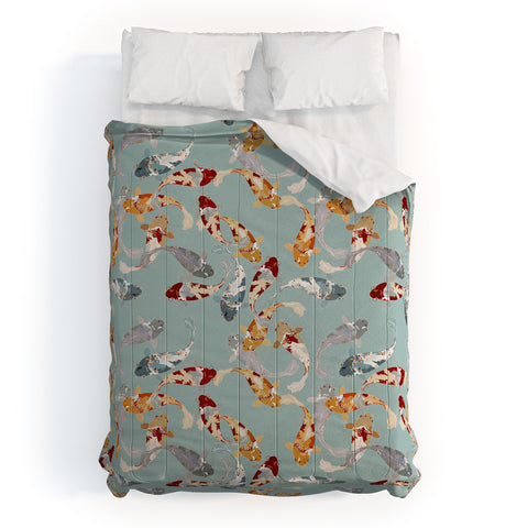 Iveta Abolina Koi Fish Pond Comforter