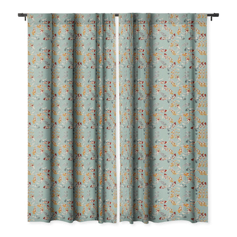 Iveta Abolina Koi Fish Pond Blackout Window Curtain
