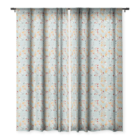 Iveta Abolina Koi Fish Pond Sheer Window Curtain