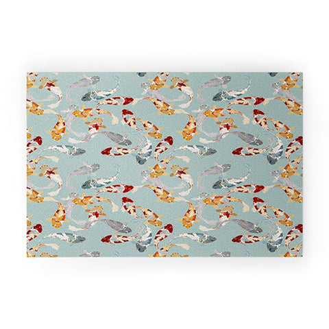 Iveta Abolina Koi Fish Pond Welcome Mat