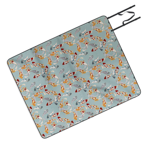 Iveta Abolina Koi Fish Pond Picnic Blanket
