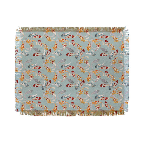 Iveta Abolina Koi Fish Pond Throw Blanket