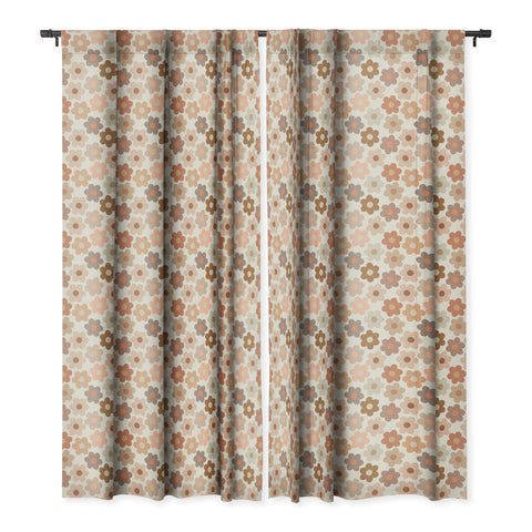 Iveta Abolina Large Daisies Terracotta Blackout Window Curtain