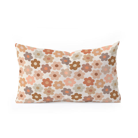 Iveta Abolina Large Daisies Terracotta Oblong Throw Pillow