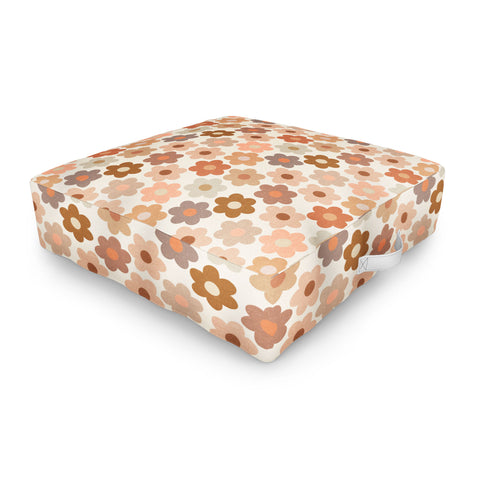 Iveta Abolina Large Daisies Terracotta Outdoor Floor Cushion