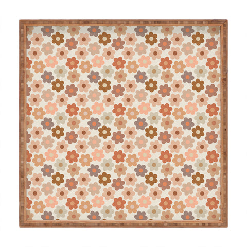 Iveta Abolina Large Daisies Terracotta Square Tray