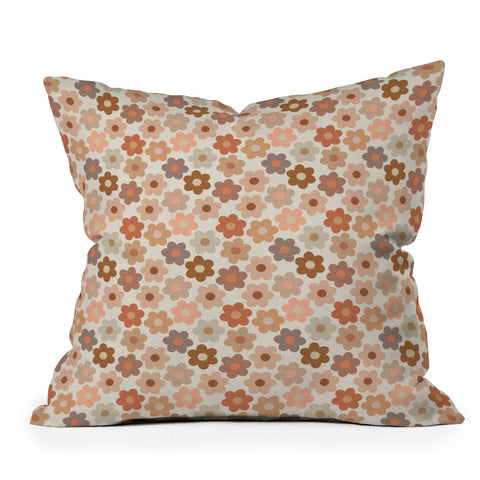 Iveta Abolina Large Daisies Terracotta Outdoor Throw Pillow