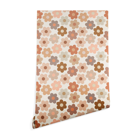 Iveta Abolina Large Daisies Terracotta Wallpaper