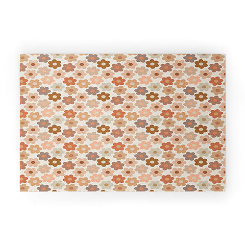 Iveta Abolina Large Daisies Terracotta Welcome Mat