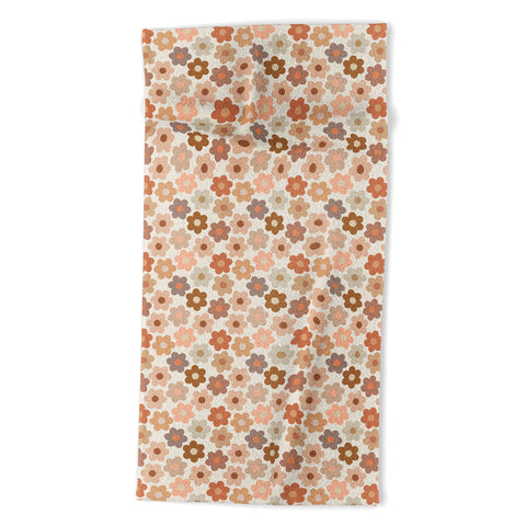Iveta Abolina Large Daisies Terracotta Beach Towel