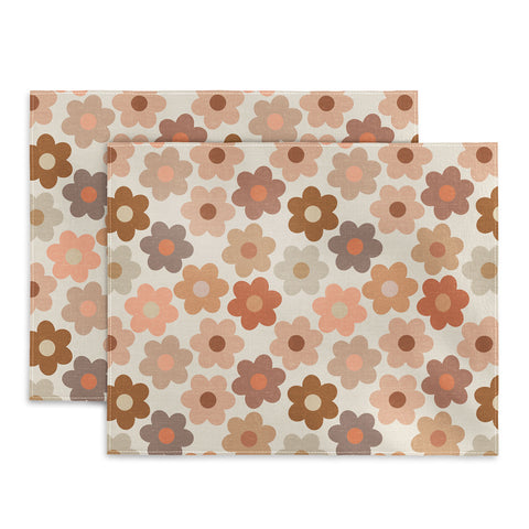 Iveta Abolina Large Daisies Terracotta Placemat