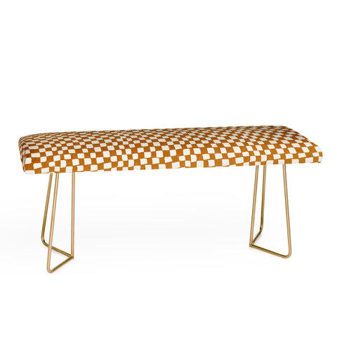 Iveta Abolina Lazy Checker Caramel Bench