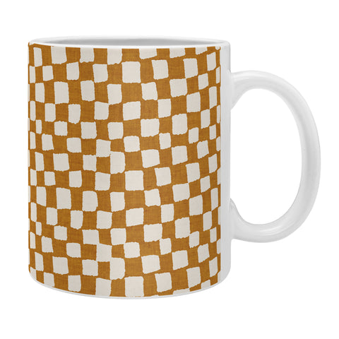 Iveta Abolina Lazy Checker Caramel Coffee Mug