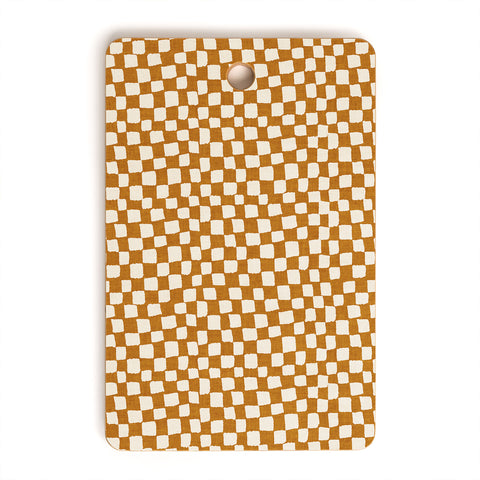 Iveta Abolina Lazy Checker Caramel Cutting Board Rectangle