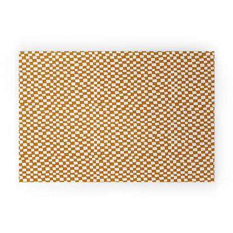 Iveta Abolina Lazy Checker Caramel Welcome Mat