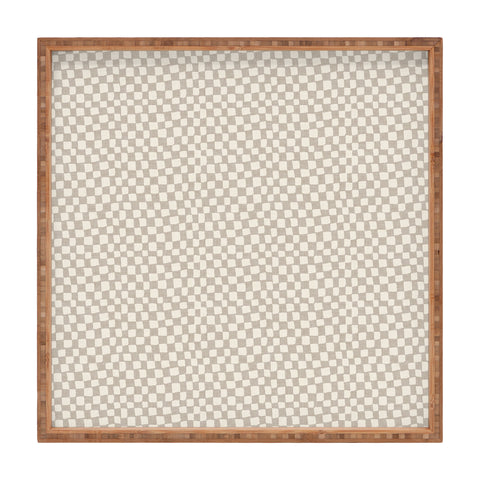 Iveta Abolina Lazy Checker Dove Grey Square Tray