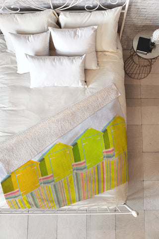 Iveta Abolina Lets Live in a Beach Shed Fleece Throw Blanket