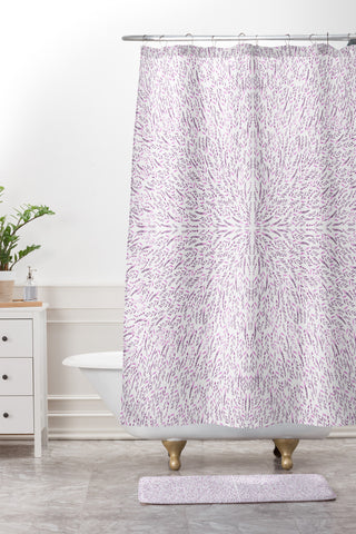 Iveta Abolina Lilac Lace Shower Curtain And Mat
