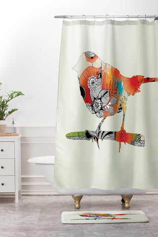 Iveta Abolina Little Bird Shower Curtain And Mat