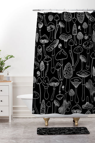 Iveta Abolina Marcella Mushrooms Shower Curtain And Mat