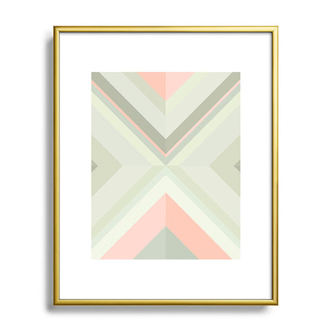 Iveta Abolina Matcha Chevron Metal Framed Art Print