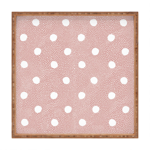 Iveta Abolina Mauve Polka Square Tray