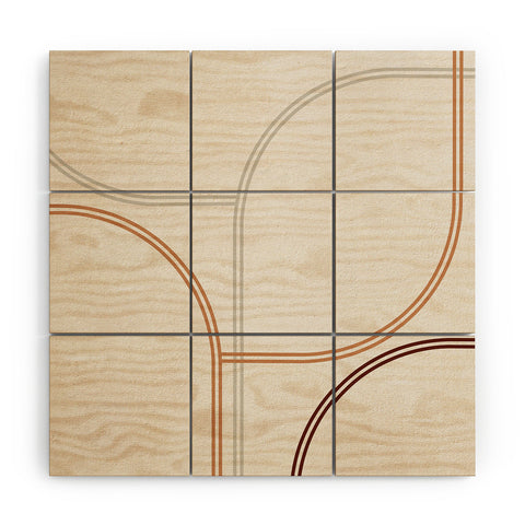 Iveta Abolina Mid Century Line Art II Wood Wall Mural