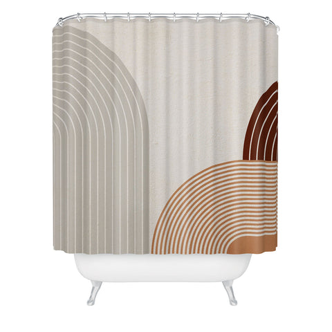 Iveta Abolina Mid Century Line Art V Shower Curtain