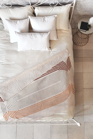 Iveta Abolina Mid Century Line Art VII Fleece Throw Blanket