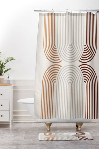 Iveta Abolina Mid Century Line Art VII Shower Curtain And Mat