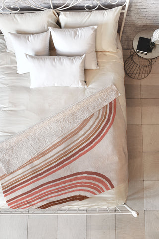 Iveta Abolina Mid Century Line Art VIII Fleece Throw Blanket