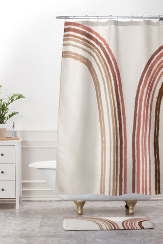 Iveta Abolina Mid Century Line Art VIII Shower Curtain And Mat