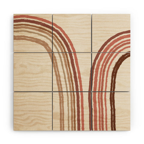 Iveta Abolina Mid Century Line Art VIII Wood Wall Mural