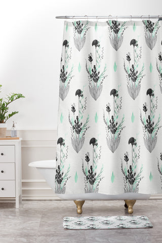 Iveta Abolina Mint Tea Shower Curtain And Mat