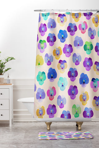 Iveta Abolina Moselle Cream Shower Curtain And Mat