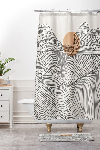 Iveta Abolina Mountain Line Series No 1 Shower Curtain And Mat