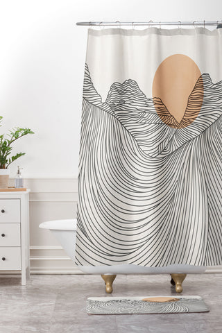 Iveta Abolina Mountain Line Series No 2 Shower Curtain And Mat