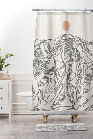 Iveta Abolina Mountain Line Series No 4 Shower Curtain And Mat