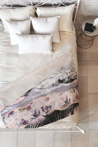 Iveta Abolina Mountainside jungle II Fleece Throw Blanket