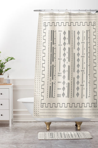 Iveta Abolina Mud Cloth Inspo VI Shower Curtain And Mat