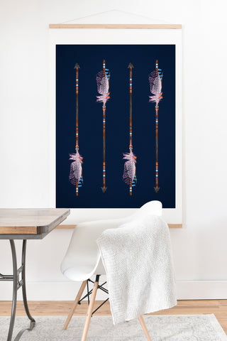 Iveta Abolina Native Blue Arrows Art Print And Hanger