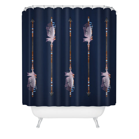 Iveta Abolina Native Blue Arrows Shower Curtain